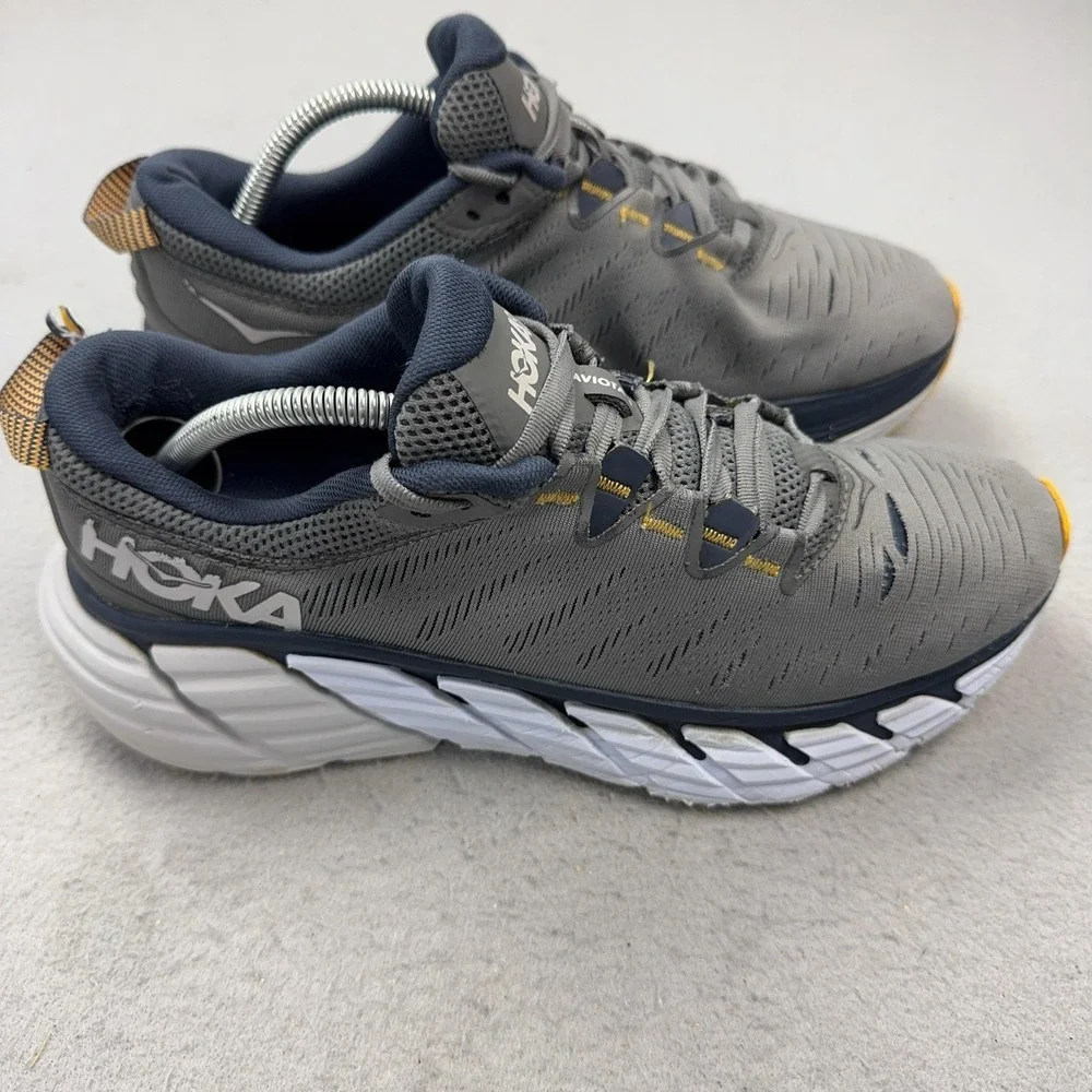 Hoka One One Gaviota 3 Shoes Mens Size 9.5 Gray Wide Cushioned Running Sneakers